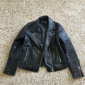 Topshop Faux Leather Jacket Size 6